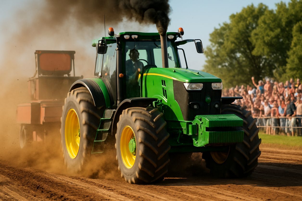 Course tracteur pulling : le show décoiffant
