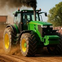 Course tracteur pulling : le show décoiffant