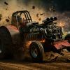 Crash spectaculaire en tractor pulling